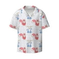 thumbnail image 3 of Goofa Red Squirrel And Blue Rabbit Printed Men's Casual Short-sleeved Shirt,Lightweight Breathable Button-down,Summer Casual men's top,Versatile Fashion shirt-Medium, 3 of 7