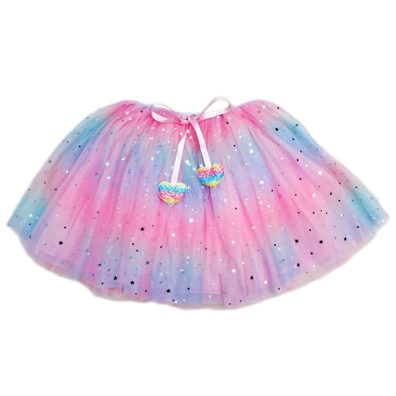 Wenchoice Jojo Siwa Rainbow Start Moon Tulle Tutu Skirt Girl'S L(5Y-6Y)