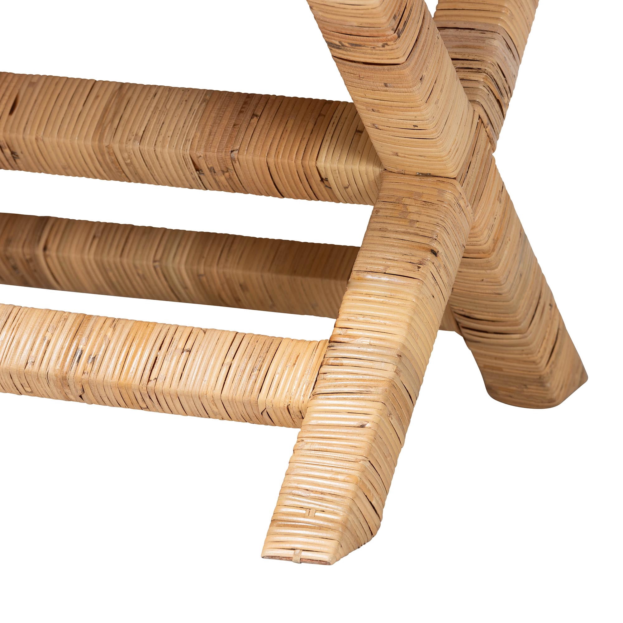 bali & pari Christy Boho Accent Bench, Light Honey