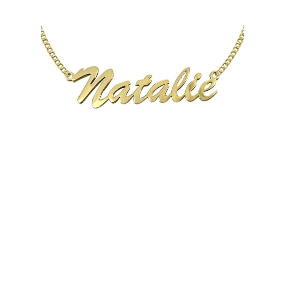 14K Gold  Plain Name Plate Necklace | Style #14