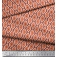 thumbnail image 2 of Soimoi Brown Heavy Canvas Fabric Ogee Geometric Printed Fabric 1 Yard 58 Inch Wide, 2 of 3