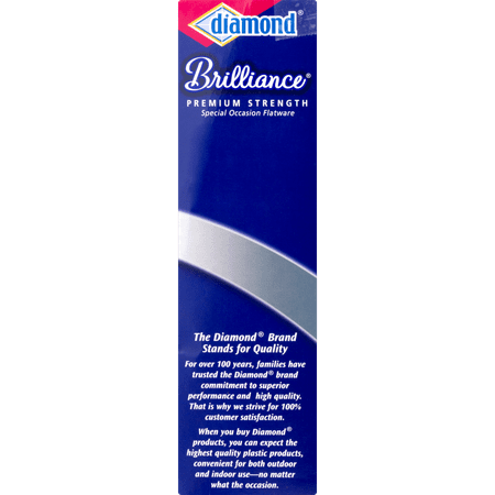 Diamond Brilliance Disposable Plastic Cutlery, Silver, Assorted, 30 Count