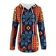 thumbnail image 4 of ICHUANYI Clearance Women's Fashion Printed Pocket Long Sleeve Blouse Casual Tops Sweatershirt Button Hoodies(Orange, M) ICHUANYI WER2023081511792, 4 of 5