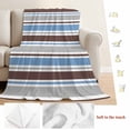 thumbnail image 5 of Blue Brown Striped Blanket Soft Cozy Warm Throw Blanket for Couch, Plush Fuzzy Flannel Fleece Blankets for Sofa, Farmhouse Stripes Modern Abstract Art Bed Blankets Lightweight Gifts for Men, 40"x60", 5 of 9