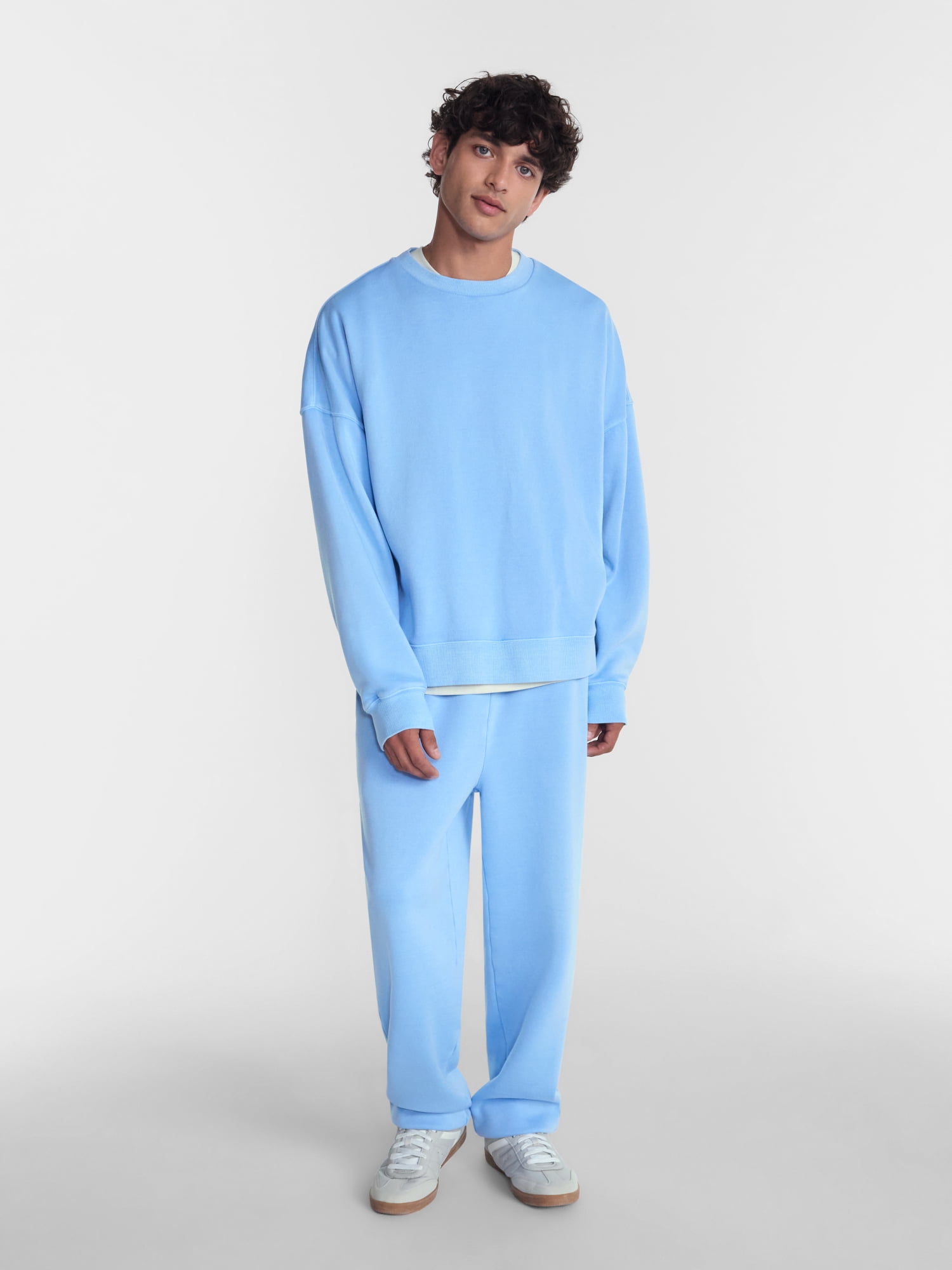 No Boundaries Crewneck Fleece Sweatshirt with Long Sleeves, Men's XS-4XLT