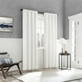 thumbnail image 4 of Sun Zero Sylvan Slub Stripe Thermal Blackout Rod Pocket Curtain Panel, 40"x63", White, 4 of 6