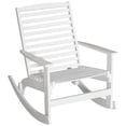 thumbnail image 1 of Outsunny Patio Rocking Chair Non-slip Porch Rocker for Balcony Garden Terrace Bamboo White, 1 of 10