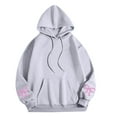 thumbnail image 2 of yillto Women Hoodie Sweatshirts Oversized Long Sleeve Pullover Sweatshirt with Bow Graphic Printed, 2 of 4