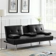 thumbnail image 2 of Urhomepro Sofa Bed with Cupholders, Black, 2 of 11