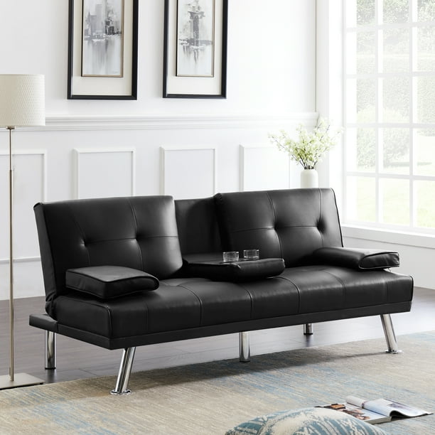 Futons & sofa beds that fit your needs and budget. futon sofa bed urhomepro modern faux leather sleeper sofa bed with metal legs 2 cup holders recliner couches and sofas with adjustable backrest