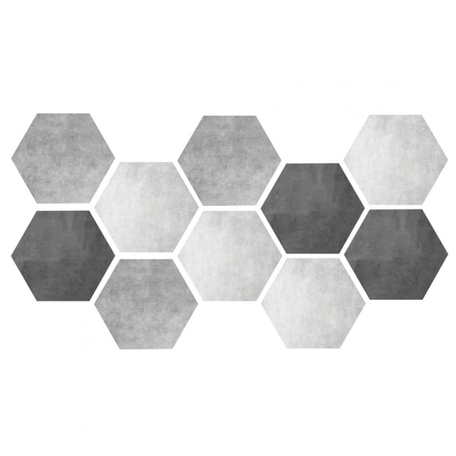 10Pcs Waterproof Non-Slip Hexagonal Self-Adhesive Ceramic Tile Stickers Wall Floor Stickers Home Decor