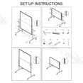 thumbnail image 7 of XIWODE Blue Rectangular Cork Felt Bulletin Board, 60 '' x 48 '' Large Reversible Notice Board, Aluminum Frame Double-Sided Foldable, Movable Freestanding Screens Partition for Presentation and Display, 7 of 7