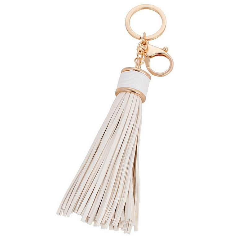 Cute Bag Accessory Tassel Key Chain PU Leather Tassels KeyRing