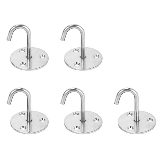 5Piece WallMounted Ceiling Hook Stainless Steel Round Base Hook