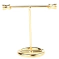 thumbnail image 2 of Yinanstore Chic Alloy Bar Wooden Base Jewelry Display Stand Earrings Hanging Rack Alloy Jewelry Rack Display Holder Stand for Shop Counter Showing , Golden StyleB-Small Size, 2 of 6