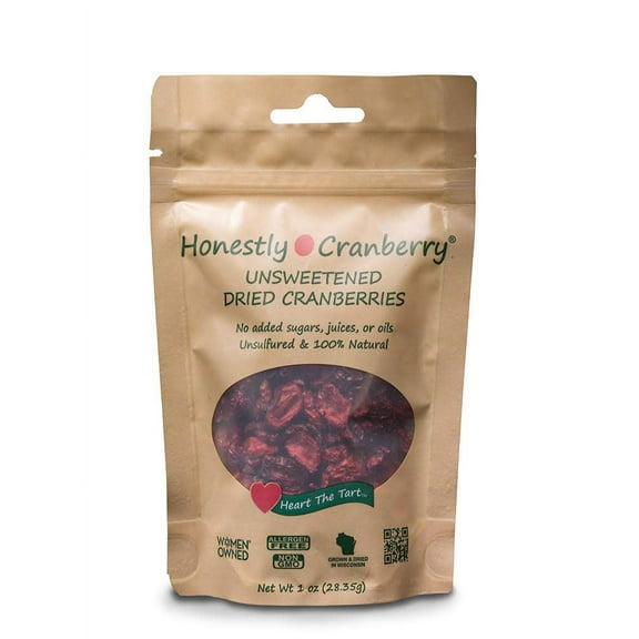 Honestly Cranberry Dried Cranberries Unsweetened -- 1 oz Pack of 2