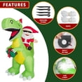 thumbnail image 4 of Inflable Navideño ININ Papá Noel Montado en Dinosaurio de 8 ft, 4 of 7