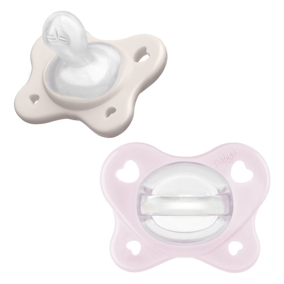 Chicco PhysioForma Dual Soft Pacifier Pearl/Ballet Slipper 2-6m 2pk, New