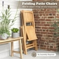 thumbnail image 6 of 2 Pieces Teak Wood Outdoor Dining Chairs with Slatted Seat, 6 of 9