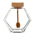 thumbnail image 1 of Harpily 50% Off Clear! Large Capacity   Bag Hexagonal Glass Bottle With Wooden Packaging Bottle Small Container Storage Jar For Home Kitchen, 1 of 3