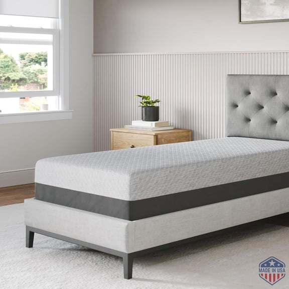 Celestial Sleep Gel Memory Foam Mattress in a Box, Made in The USA, CertiPUR-US® Certified Foam, Oeko-Tex, and Fiberglass-Free Certified Bed, 8 inch Firm - Twin