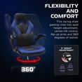 thumbnail image 5 of RESPAWN 3085 Ergonomic Gaming Chair for Adults, High Back Office Chair with Headrest and Flip Up Arms, Leather Racing Style Gaming Seat with Lumbar Support, Video Game Computer Desk Seat - Blue, 5 of 7