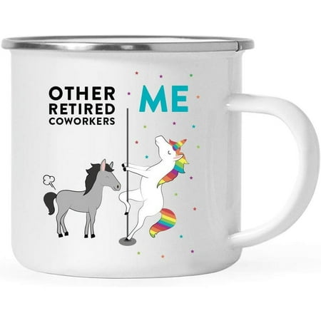 

Andaz Press Funny Quirky 11oz. Stainless Steel Campfire Coffee Tea Mug Thank You Gift Other Retired Coworkers Me Horse Unicorn 1-Pack Birthday Christmas Gift Ideas Coworker Gift Box