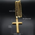 thumbnail image 2 of 14K Yellow Gold Jesus Christ Cross Necklace for Men Women Big Hip Hop Necklaces Birthday Gift for Boyfriend, 2 of 6