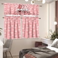 thumbnail image 6 of Valentines Kitchen Curtains and Valance Set 3 Piece Rod Pocket Valance, Valentine''s Day Decor Pink Heart Gnome Couple Window Curtains for Bathroom Living Room, 54X18+28X24 Inch, 6 of 6