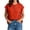 ❧193-Orange, variant on Women's Spring Summer Cotton Linen Loose Fit Short Sleeve Top Pullover Crop Top Short Sleeve Crew Neck Blouse for Women