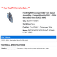thumbnail image 2 of Front Right Passenger Side Turn Signal Assembly - Compatible with 2002 - 2004 Mercedes-Benz SLK32 AMG 2003, 2 of 2