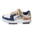 thumbnail image 1 of Zapatillas de deporte Zapatos casuales para hombre Cómodo cuero de PU Plano para otoño (42) Azul, 1 of 9