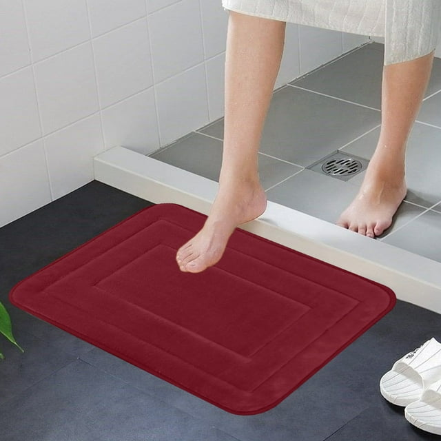 Alfombra de baño antideslizante - Microfibra suave y absorbente para ducha y bañera | Lavable a máquina | 40 x 60 cm | Opciones en gris, rojo y marrón | Poliéster con reverso de emulsión