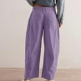 thumbnail image 5 of Trendy Women's Corduroy Jeans Cropped Wide Leg Mid-Rise Elastic Waist Fall Pants, 5 of 9