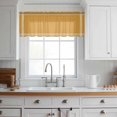 thumbnail image 3 of Pure Turmeric Valance Curtains for Kitchen/Living Room/Bathroom/Bedroom Window, Rod Pocket Small Topper Half Short Window Curtains Voile Sheer Scarf, Simple Solid Color 54"x18", 3 of 8