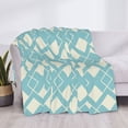 thumbnail image 6 of YFYANG Lightweight Warm Flannel Blanket, Blue Retro Geometric Pattern Throw Blanket for Bed, Sofa, Travel, Camping, 40"x30", 6 of 7