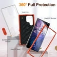 thumbnail image 2 of Decase for Samsung Galaxy S23 Ultra Case Heavy Duty Full Body Shockproof Kickstand with Ring Holder Hybrid Bumper Silicone Hard Back Cover for Samsung Galaxy S23 Ultra, Orange+Clear, 2 of 9