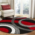 thumbnail image 2 of MDA Home Orelsi Black/Red Contemporary Polypropylene Area Rug - 8'1" x 8'1", 2 of 4