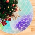 thumbnail image 5 of FMSHPON Kawaii Mermaid Rainbow Scales Xmas Christmas Tree Skirt Stand Mat for Holiday Party Decoration Indoor Outdoor 48 inches, 5 of 6