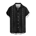 thumbnail image 6 of Xcmzpl Men's Stylish Casual Printed Short Sleeve Button Down Shirts Lapel Collar Summer Vacation Beach Tropical Hawaiian Shirt Black S, 6 of 7