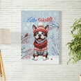 thumbnail image 2 of Hello Winter Boston Terrier Smiling in Red Scarf Hat Welcome Christmas Vertical Matte Canvas Poster Gentleman Dog Lover Gifts Wall Art Home Decor - 00017, 2 of 5