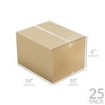 thumbnail image 3 of UOFFICE Corrugated Boxes 14" x 10" x 6" Bundle 25 Shipping Boxes, 3 of 7