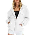 thumbnail image 2 of Ahabrexf Womens Winter Coats Women Coats Winter Women's Fashion Fashion Solid Color Pocket Long Sleeve Loose Sweatshirt Hooded Top Coat Long Winter Coats for Women Women's Winter Coats, 2 of 4