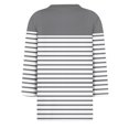 thumbnail image 5 of CLOISE Tees for Women Fall Cute Striped Blouses Round Neck 3/4 Sleeve Tees Tunic Color Block Basic Tops Elegant Clothes Gray XL, 5 of 5