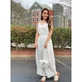 thumbnail image 3 of Vestido PRETTYGARDEN de Verano Maxi con Tirantes Espagueti Blanco 2XL, 3 of 5