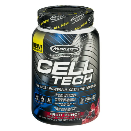 MuscleTech Cell Tech Creatine Powder, Fruit Punch, 28