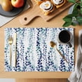 thumbnail image 2 of Blue Weeping Eucalyptus Placemats Set of 12, Spring Summer Farmhouse Leaves Placemats for Dining Table, Place Mats for Kitchen Tabletop, Waterproof Wipeable Dining Table Mats Set, 2 of 9