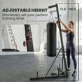 thumbnail image 3 of Soozier Punching Bag with Stand for Adults, 72.8"-90.9" Height Adjustable Freestanding Boxing Stand with Canvas Sandbag, Black, 3 of 9