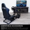 thumbnail image 6 of VIVO Black + Blue Racing Simulator Cockpit with Wheel Stand and Reclining Seat, 6 of 10
