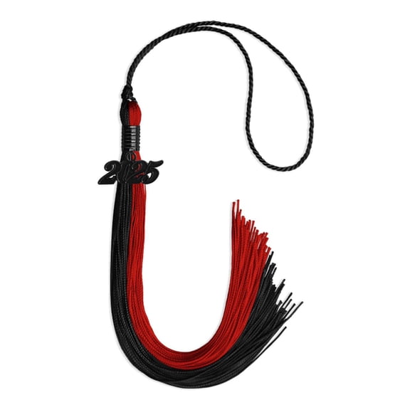 Endea Graduation Black/Red Graduation Tassel with Black Date Drop